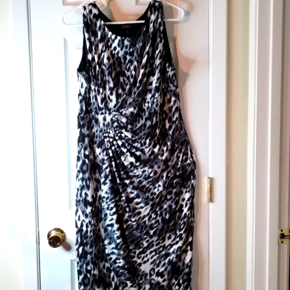 Mix Match animal print size 12Enfocus studio dress/black beaded L size Cardigan